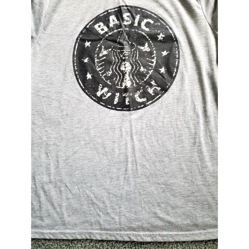 Women's Grey Basic Witch Crew Neck Short Sleeve T Shirt Size 4XL - Picture 5 of 12